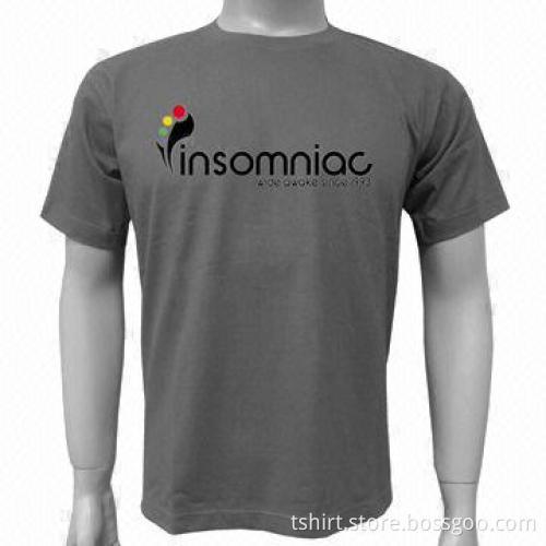 men gray 100%cotton men t-shirts, short sleeve t-shirts, printed t-shirts